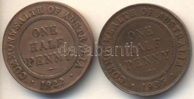 Ausztrália 1922. 1/2p + 1935. 1/2p C:2,2- Australia 1922. 1/2 penny + 1935. 1/2 penny C:XF,XF