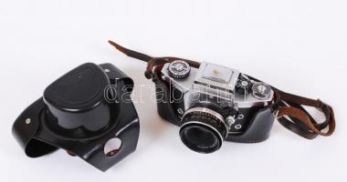 Cca 1970 Thagee fényképezőgép Carl Zeiss objektívvel, eredeti tokjában