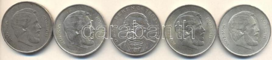 1947. 5Ft Ag "Kossuth" (4x) + 1995. 200Ft Ag "Deák" T:2,2-