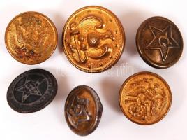 28db egyenruha gomb, közte hajózással kapcsolatos, külföldiek is, többféle méretben