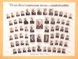 Mátyás Király reálgimnázium. 1935-36-ban végzettek tablóképe, 35×30 cm