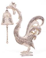 Kakas formájú, fém asztali csengő /  Metal bell in a rooster's shape, 16x13cm