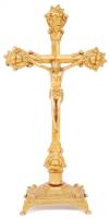 Nagyméretű réz feszület /  Large brass crucifix, 38cm