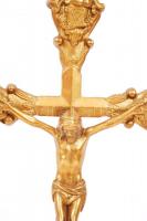Nagyméretű réz feszület / 
Large brass crucifix, 38cm
