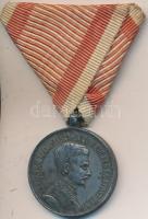 1917. "Károly Ezüst Vitézségi Érem II. osztálya" hadifém kitüntetés mellszalaggal T:2 Hungary 1917. "Silver Medal for Bravery 2nd class" war metal decoration with ribbon C:XF