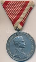 1917. "Károly Ezüst Vitézségi Érem I. osztálya" hadifém kitüntetés mellszalaggal T:2 Hungary 1917. "Silver Medal for Bravery 1st class" war metal decoration with ribbon C:XF