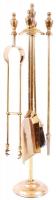 Bronzírozott fém kandallószett / 
Metal fireplace set, 60cm