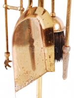 Bronzírozott fém kandallószett / 
Metal fireplace set, 60cm
