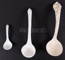 3db, különféle porcelán kanál /  Porcelain spoons, 13-26cm