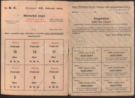 2db különféle Motalkó jegy személygépjármű/bérautó számára, engedély 1000 liter benzin vásárlására j...