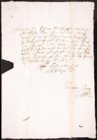 1583 Német nyelven írt Cito, cito, citissime (sürgős) levél Márton Zsuzsana aláírással Körmöcbányára, Eiserdorfból? / 1583 Urgent letter Eiserdorf? - Cremnitz