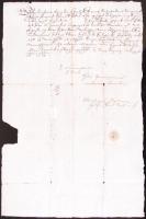 1614 Ékes magyar nyelven írt levél családi címeres viaszpecséttel / Letter in Hungarian language