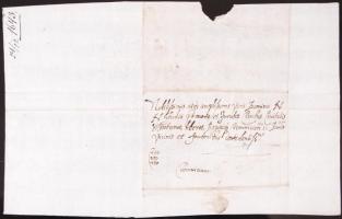 1643 Papes Katalin és Volentik Miklós házasságáról tudósító levél Nemeskosztolányi címzéssel és vias...