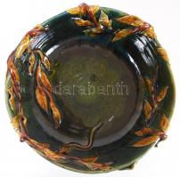 Pápai Kata (keramikus): Leveles nagy kínáló. Mázas gazdagon díszített kerámia, jelzett, hibátlan, m:...