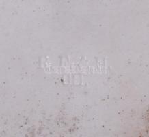 R.F.& H. márkájú porcelán fülestálca, jelzett, hibátlan, kézzel festett, d:38 cm