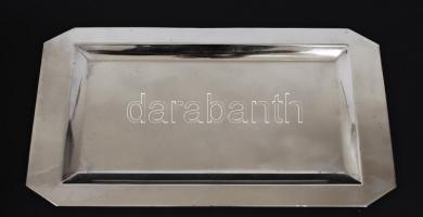 Pezsgős készlet tálcával, jó állapotban, pohár: 19 cm, tálca: 39×21 cm