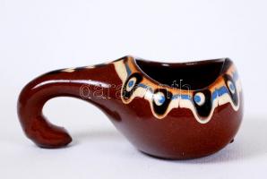 Népies kerámia tétel, összesen 4 db, apró lepattanás a csengőn