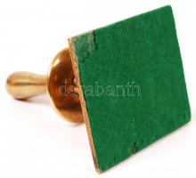 Pecsét formájú levél nehezék, réz, m:10 cm