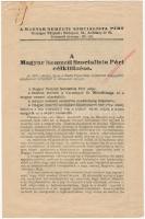 1937 A Magyar Nemzeti Szocialista Párt célkitűzései Szálasi Ferenc nevében nyomtatványként elküldve borítékkal