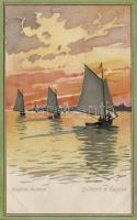 1899 Balaton, yacht litho
