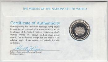 ENSZ 1976. "A Világ nemzeteinek emlékérmei - Ausztria" Ag emlékérem (15g/0.925/32mm) megcí...