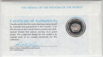 ENSZ 1976. "A Világ nemzeteinek emlékérmei - Ausztrália" Ag emlékérem (15g/0.925/32mm) meg...