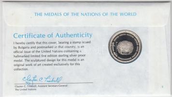 ENSZ 1981. "A Világ nemzeteinek emlékérmei - Bulgária" Ag emlékérem (15g/0.925/32mm) megcí...