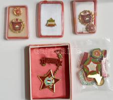 ~1970. "Szocialista Brigád" plasztiktokban miniatűrrel (2x) + "Szocialista Brigád" miniatűrrel (2x) + "Kiváló Ifjú Munkás" plasztiktokban + "Kiváló Társadalmi Munkáért" + "Kiváló Dolgozó" miniatűrrel dísztokban, lánc elszakadt + "Kiváló Dolgozó" miniatűrrel, medál levált T:vegyes