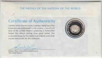 ENSZ 1978. "A Világ nemzeteinek emlékérmei - Kamerun" Ag emlékérem (15g/0.925/32mm) megcím...