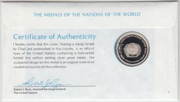 ENSZ 1976. "A Világ nemzeteinek emlékérmei - Csád" Ag emlékérem (15g/0.925/32mm) megcímzet...