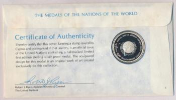 ENSZ 1978. "A Világ nemzeteinek emlékérmei - Ciprus" Ag emlékérem (15g/0.925/32mm) megcímz...