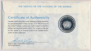 ENSZ 1977. "A Világ nemzeteinek emlékérmei - Fidzsi-szigetek" Ag emlékérem (15g/0.925/32mm...