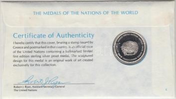 ENSZ 1978. "A Világ nemzeteinek emlékérmei - Görögország" Ag emlékérem (15g/0.925/32mm) me...