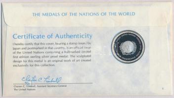 ENSZ 1978. "A Világ nemzeteinek emlékérmei - Japán" Ag emlékérem (15g/0.925/32mm) megcímze...