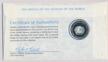 ENSZ 1978. "A Világ nemzeteinek emlékérmei - Kenya" Ag emlékérem (15g/0.925/32mm) megcímze...