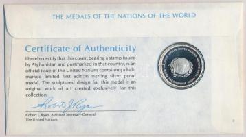 ENSZ 1976. "A Világ nemzeteinek emlékérmei - Afganisztán" Ag emlékérem (15g/0.925/32mm) me...