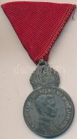 1917. "Károly Ezüst Katonai Érdemérem" hadifém kitüntetés piros mellszalagon T:2- Hungary 1917. "Bronze Militarty Order of Merit" war metal decoration with red ribbon C:VF