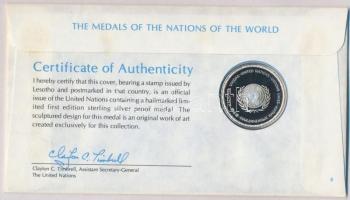 ENSZ 1980. "A Világ nemzeteinek emlékérmei - Lesotho" Ag emlékérem (15g/0.925/32mm) megcím...
