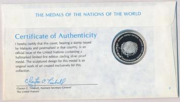 ENSZ 1983. "A Világ nemzeteinek emlékérmei - Malajzia" Ag emlékérem (15g/0.925/32mm) megcí...