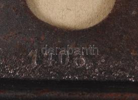 Szecessziós acéltoll tartó, öntöttvas parafa betéttel, 12×10 cm