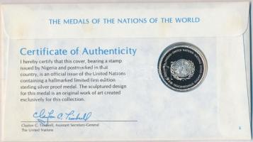 ENSZ 1980. "A Világ nemzeteinek emlékérmei - Nigéria" Ag emlékérem (15g/0.925/32mm) megcím...