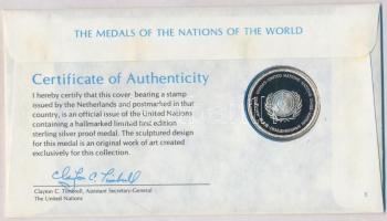 ENSZ 1979. "A Világ nemzeteinek emlékérmei - Hollandia" Ag emlékérem (15g/0.925/32mm) megc...