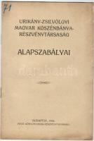 1912 Az Urikány-Zsilvölgyi Magyar Kőszénbánya Rt alapszabályai