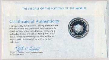 ENSZ 1981. "A Világ nemzeteinek emlékérmei - Új-Zéland" Ag emlékérem (15g/0.925/32mm) megc...