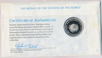 ENSZ 1980. "A Világ nemzeteinek emlékérmei - Omán" Ag emlékérem (15g/0.925/32mm) megcímzet...