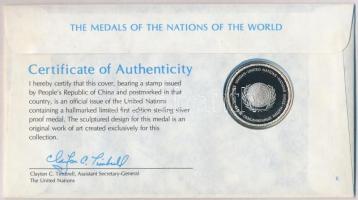 ENSZ 1982. "A Világ nemzeteinek emlékérmei - Kínai Népköztársaság" Ag emlékérem (15g/0.925...