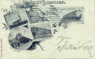 1898 Szenice with synagogue, floral