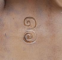 Festett, mázas, népi kőagyag edény / 
Folkloristic glazed ceramic pot, 20cm