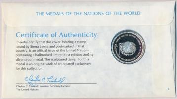 ENSZ 1980. "A Világ nemzeteinek emlékérmei - Sierra Leone" Ag emlékérem (15g/0.925/32mm) m...