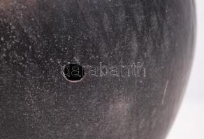 Feketeagyag népi vizeskorsó (oldalán sérült) / 
Black ceramic folkloristic jug (with fault on side),...